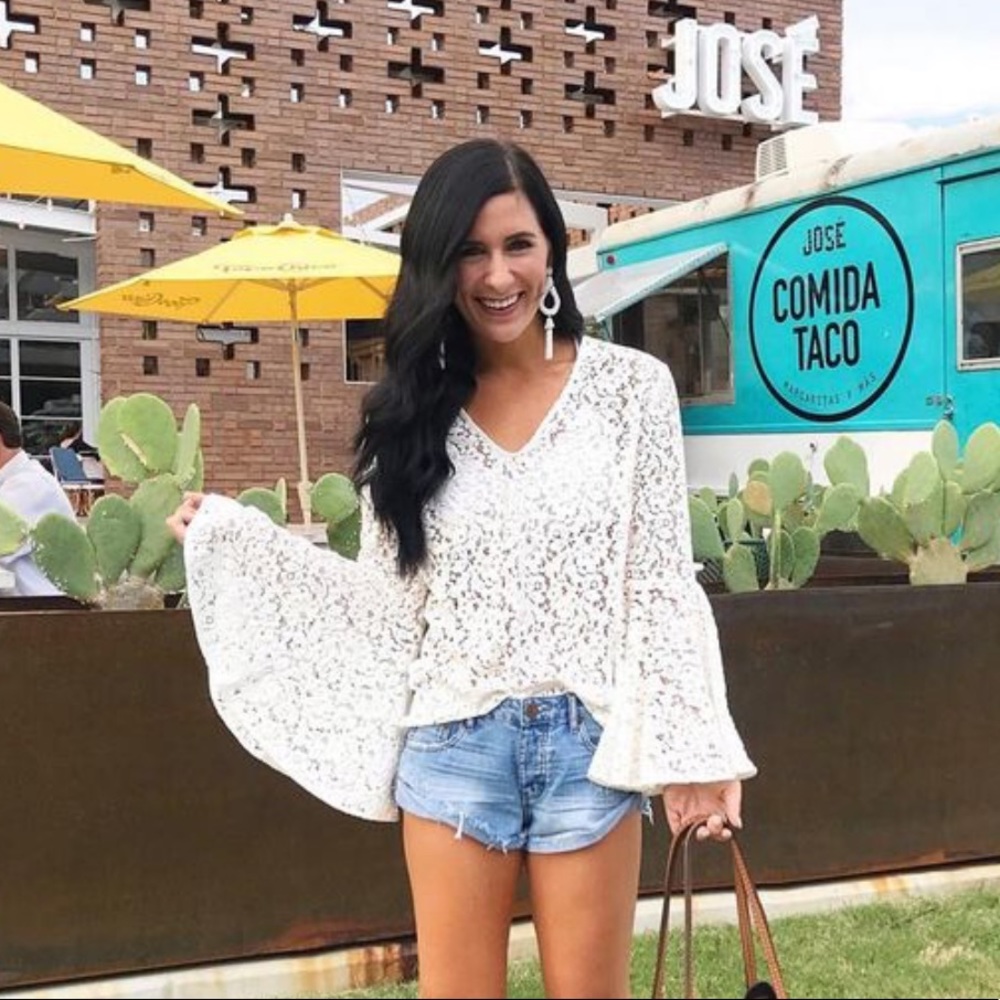 Zara white lace top